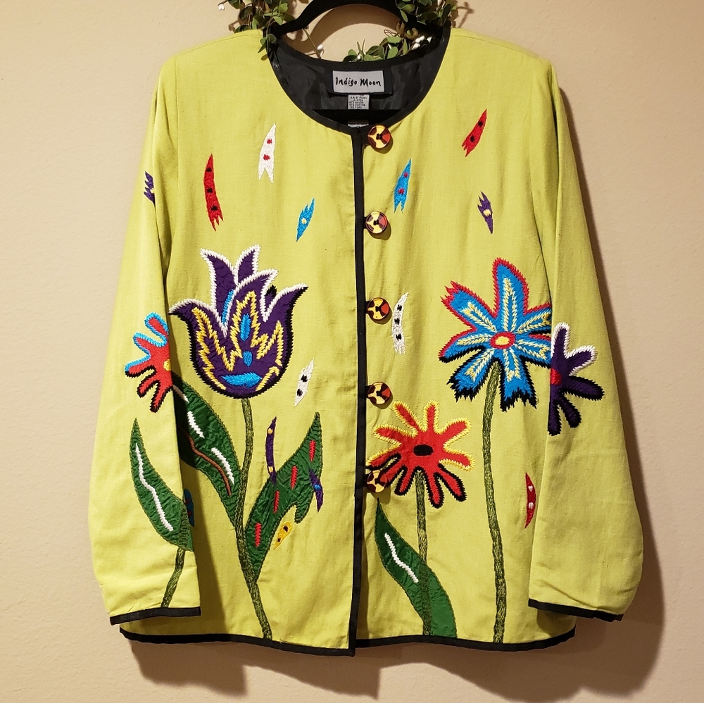 INDIGO MOON Women's Flower Jacket - Size S